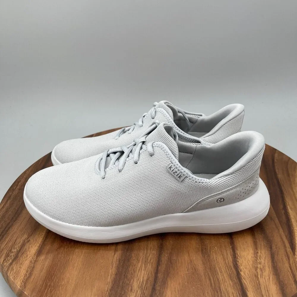 Kizik Madrid Shoes Mens Size 10 Wide Gray Eco Knit Hands Free Slip On Sneakers